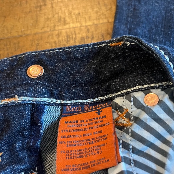 ROCK REVIVAL ROUX Crops, low rise, boot cut, gray sequined pockets. EUC. - Picture 11 of 11